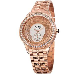 FX07250B NWT Authentic Burgi Silver and Gold Dial Rose Gold-tone Women's Watch